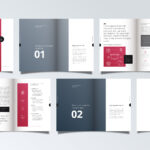 Brochure Design layout showing various internal and external pages