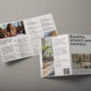 bi-fold brochure with complete brand information