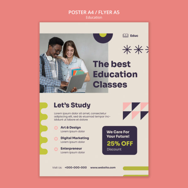 Promotional poster design for education classes by Brandder