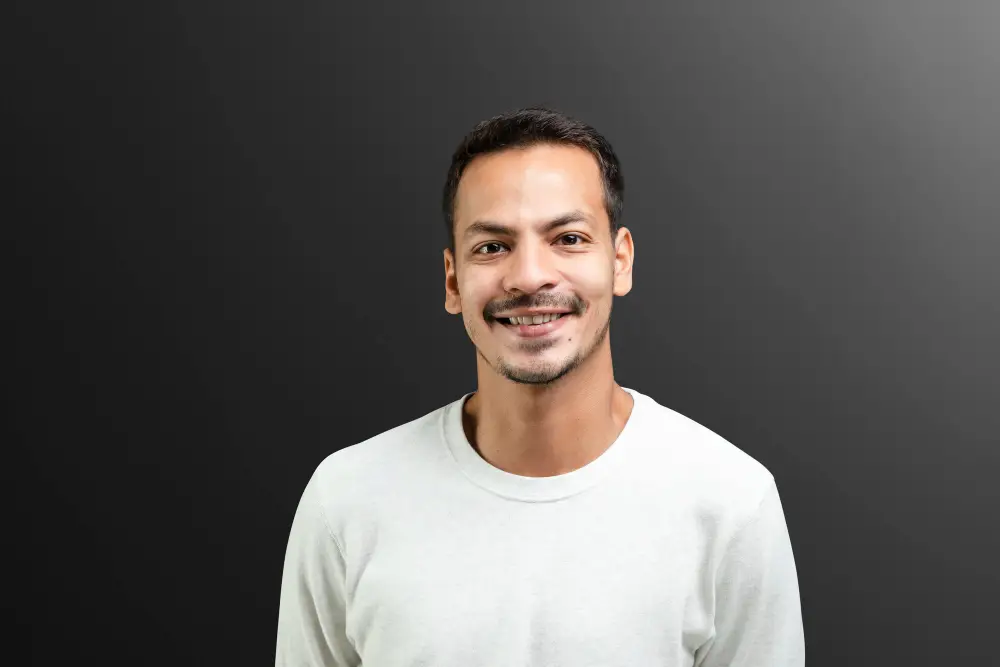 India man wearing white shirt